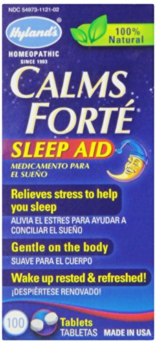 Hyland's Calms Forte' Sleep Aid Tablets, Natural Relief of Nervous Tension and Occasional Sleeplessness, 100 Quick Dissolving Tablets