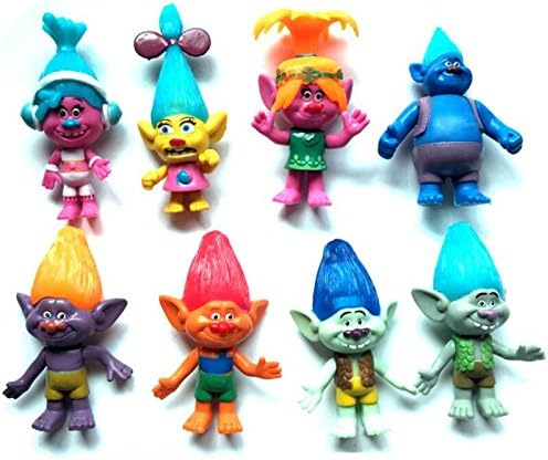 8pcs/Set Movie Trolls Poppy Branch Figure Dolls Toy Kit 12cm PVC Kids Gift Xmas
