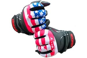 Clutch Sports Apparel American Flag Baseball & Softball Batting Gloves, Super Grip Finger Fit, Performance Mesh & Perforated Sheepskin Palm for Adults & Youth