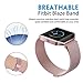 Wearlizer Compatible Fitbit Blaze Band Small Pink Rose Gold, Milanese Loop Watch Band Replacement Stainless Steel Bracelet Strap Metal Frame Fitbit Blaze