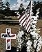 Solar Lighted American Flag Cross by Eternal Light | Veteran Cross Decoration Heartfelt Cemetery Memorial 14