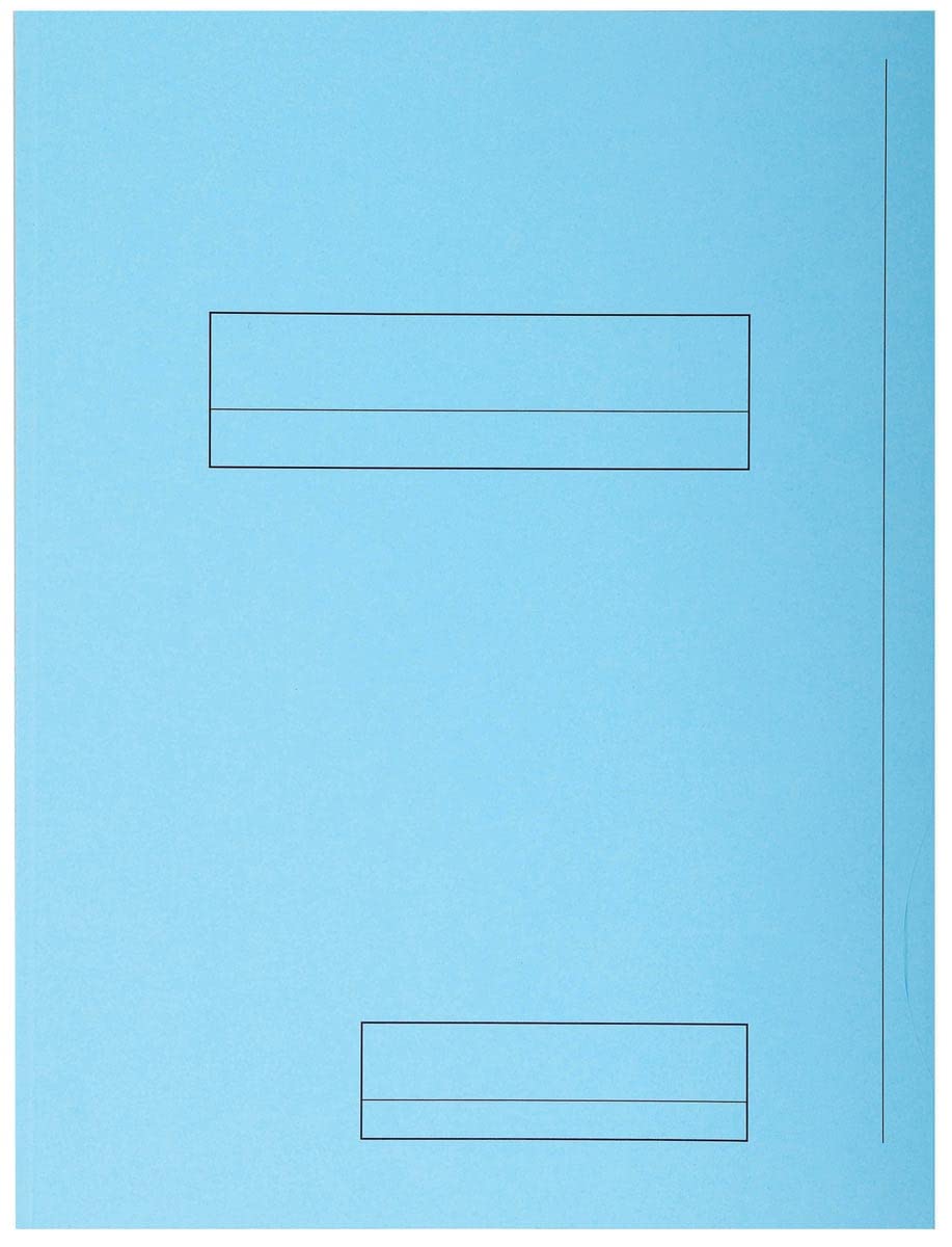 Exacompta - Ref 335006E - Super 210 Printed 2-Flap Folders - 240 x 320mm in Size, Suitable for Holding A4 Documents, 210gsm Card, Pre-Printed - Light Blue (Pack of 50)