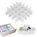 Onerbuy 8pcs Adjustable Grid Drawer Dividers DIY Plastic Closet Separator Tidy Organizer Container for Underwear Socks Belt Office Supplies(White)