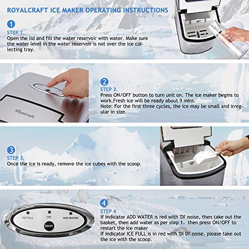 Ice Makers Countertop - Ice Maker Machine,Portable Electric Ice Maker,Counter Top Ice Maker for Home with LED Display,9 Ice Cubes Ready in 8-10 mins,Make 26 Pounds Ice in 24 Hrs