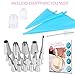 WEBSUN 28 PCS Cake Decorating Supplies Kit - 23 Icing Tips, 2 Silicone Pastry Bags, 2 Reusable Plastic Couplers & 1 Cleaning Brush. Professional Baking Supplies Frosting Tools Set for Cupcakes Cookies