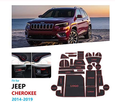 linfei Anti-Slip Rubber Gate Slot Cup Mat For Jeep Cherokee Kl 2014-2019 Door Groove Mat Stickers Car Styling