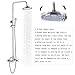 Rozin Chrome Shower Faucet with Handhedl Sprayer Wall Mounted Bathroom 8-Inch Rainfall Shower Head Dual Handles Shower Mixer Tap