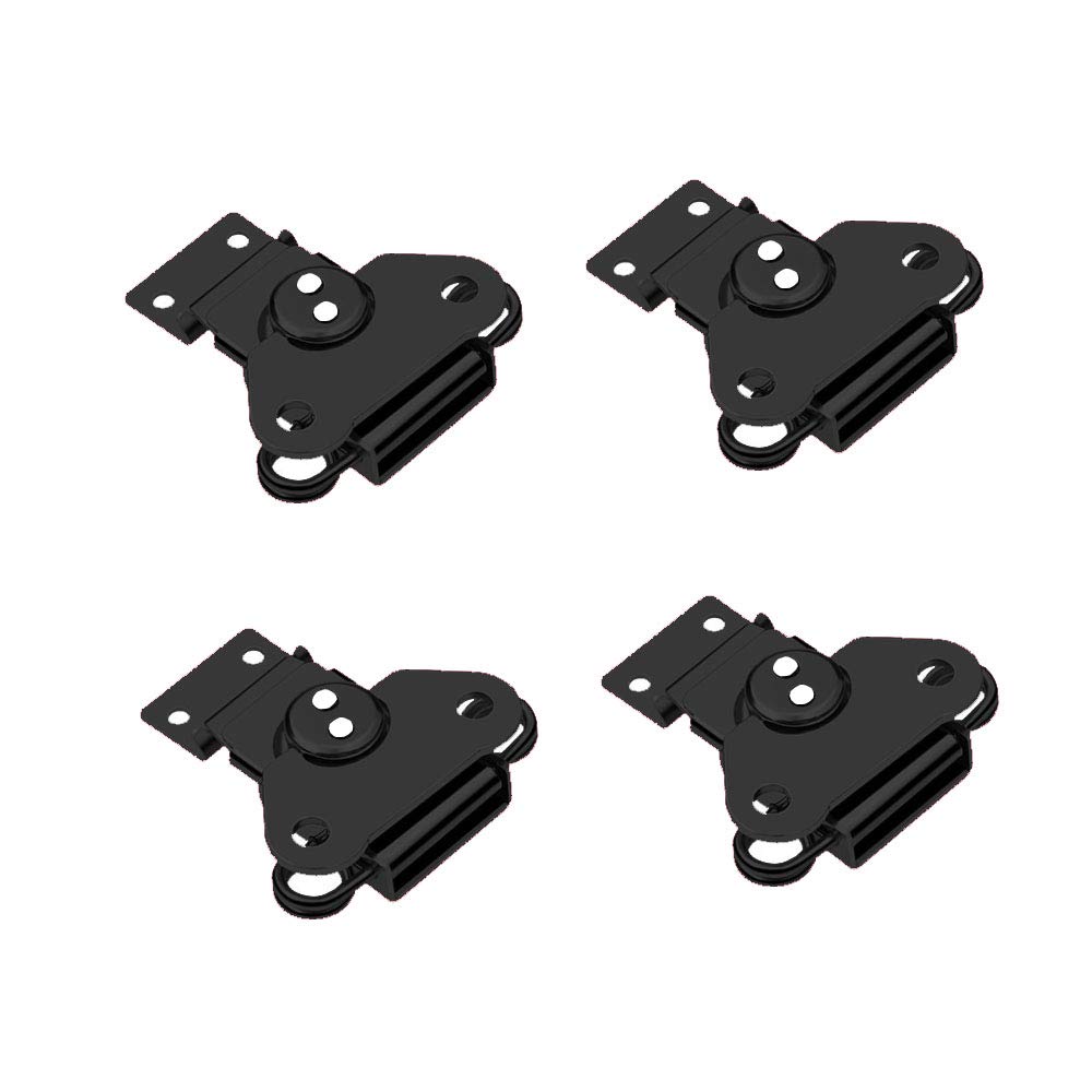 4Pack Spring Loaded Butterfly Twist Latch,Toolbox Case Chest 304 Stainless Steel Spring Loaded Toggle Latch Catch Hasp Clasp Clamp（Black）