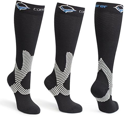 Compression Socks for Women and Men - Reduce Leg Fatigue and Stress - Reduce Swelling Veins in Legs - Improve Blood Circulation (20-30 mmHg) - Great for Running, Sports, Flight Travel, Nurses