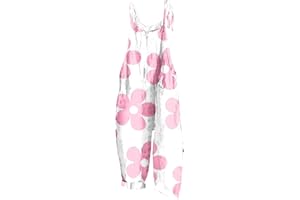Womens Floral Loose Fit Pants Jumpsuits Pants Rompers for Women Harem Straight Leg Long Leg Fall Summer Pants 2024