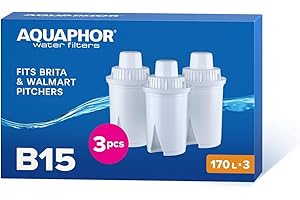 AQUAPHOR B15 Water Filter Replacement (3) - Fits Brita Pitcher - 45 Gallons per Filter