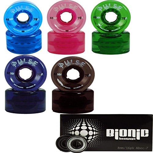 Blue Atom Pulse Outdoor Skate Wheels with Bionic Bearings
