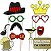 Joyin Toy New Year Eve 2018 Glittered Photo Booth Props for New Year Eve Party Supply Party Favor