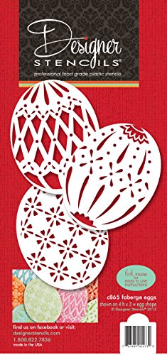 Designer Stencils C865 Faberge Easter Egg Stencils, Beige/Semi-Transparent