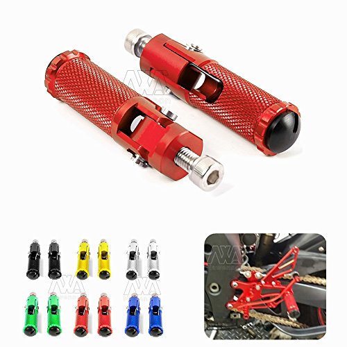 New arrival Motorcycle CNC Universal Foot Rest Footrests Folding Foot Pegs Rear Set For Honda Kawasaki KTM Ducati Suzuki Yamaha (Red) - Thumbnail 7