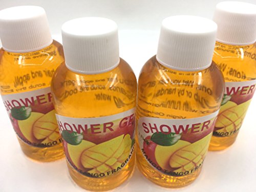 Handmade shower Gel, Mango Tango, travel size 4 pack 2 oz each