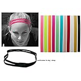 UPmall Sports Headband No Slip Grip Hairband Elastic Pullover 0.79 Inch Wide Double-straps Silicone Lined Sweatband