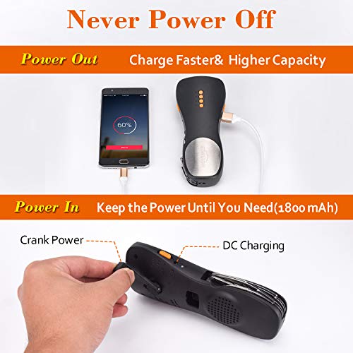 [Upgraded Version] EONLION Emergency Radio with Hand Tool Kit, 2000mAh Power Bank Hand Crank Self Powered AM/FM NOAA Weather Radio with Alarm, LED Flashlight - Thumbnail 3