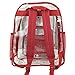 K-Cliffs Clear Backpack Heavy Duty Student Bookbag Large Durable See Through School Bag Quality Transparent PVC Travel Security Workbag Red