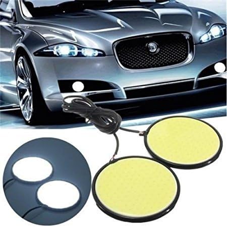 Sitwell Car COB Led DRL Daytime Running Light Round Fog Lamp White - Set of 2