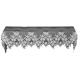 Heritage Lace Tea Rose 20-Inch by 90-Inch Mantle Scarf, White