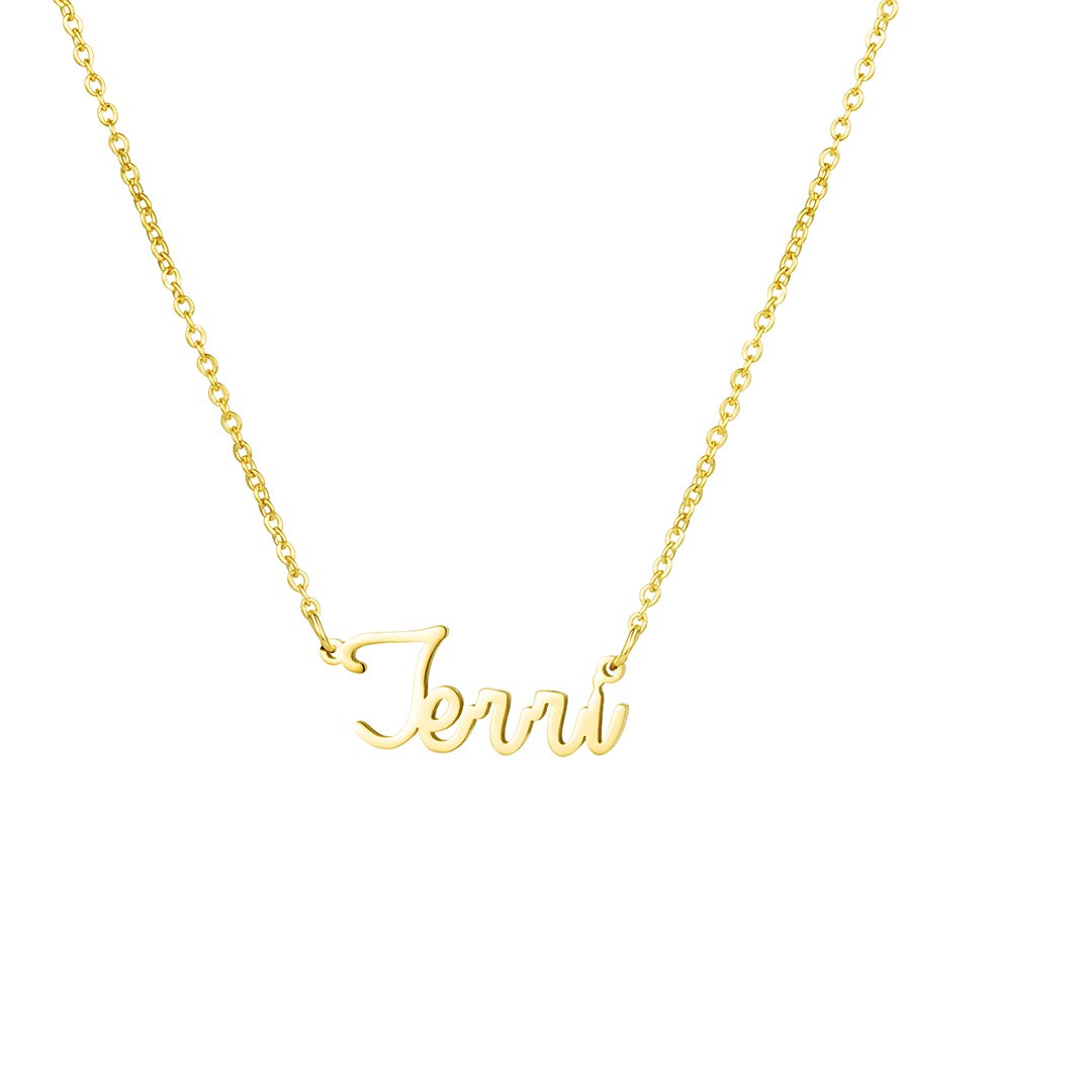 Awegift Personalized Name Necklace 18K Gold Plated New Mom Bridesmaid Gift Jewelry for Women