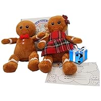 BYO-BFF Christmas Gingerbread Figures Gift Box 8" Plush Doll Set with Mystery Surprise Inside. Adorable Gifts for Boy and Girl
