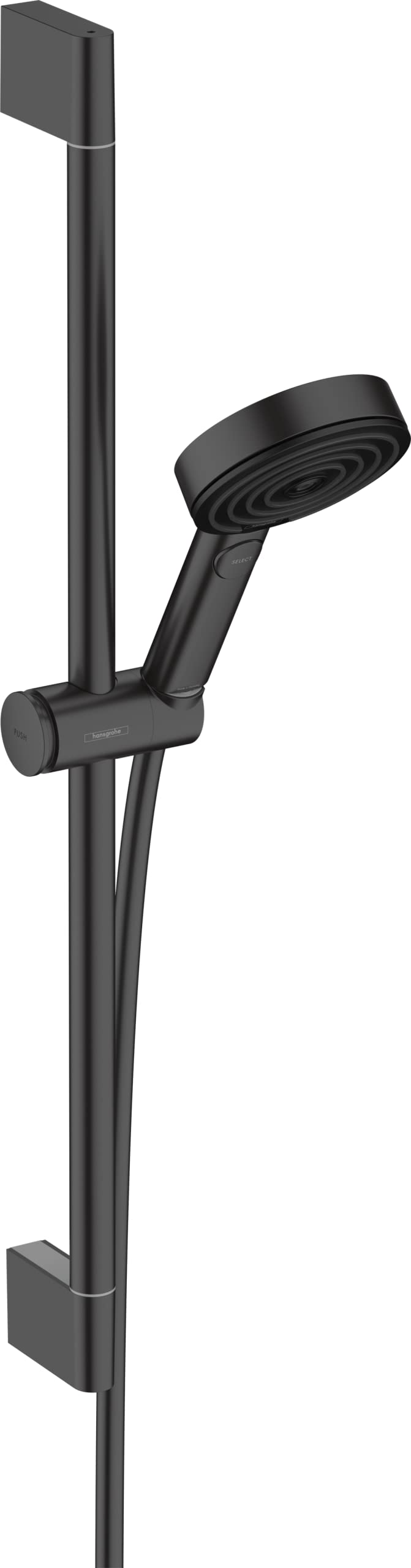 Hansgrohe Shower Set Pulsify Select S, Shower Head with Shower Rail 65 cm, Shower Hose, Shower Holder, Hand Shower with 3 Sprays (Relaxation), Matt Black, 24160670