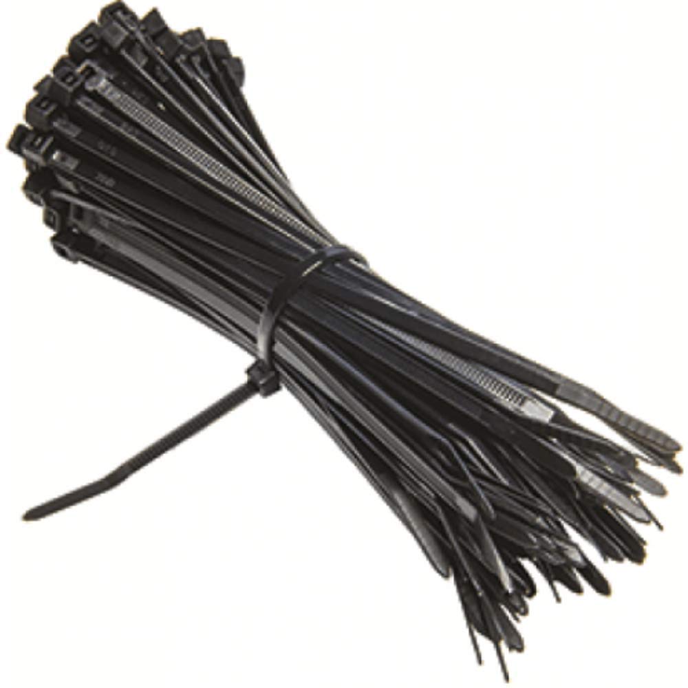 EXCALIBUR - 100 Pack - Heavy Duty Black Cable Tie Zip Ties Nylon Plastic (150mm x 2.5mm)