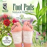 Foot Pads by TJ's Health | 30 Premium Natural Cleansing Patches 100% all organic - Remove Impurities | Body Pain Relief - Aromatherapy Pad | Sleep Renovation Ebook included!