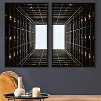 2 Piece Framed Canvas Wall Art Building Blocks Canvas Prints Home Artwork Decoration for Living Room,Bedroom - 16