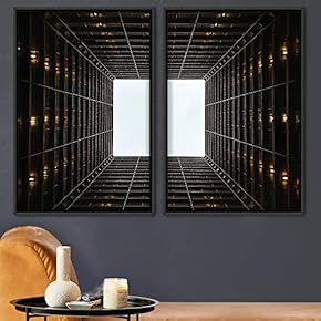 signwin 2 Piece Framed Canvas Wall Art Building...