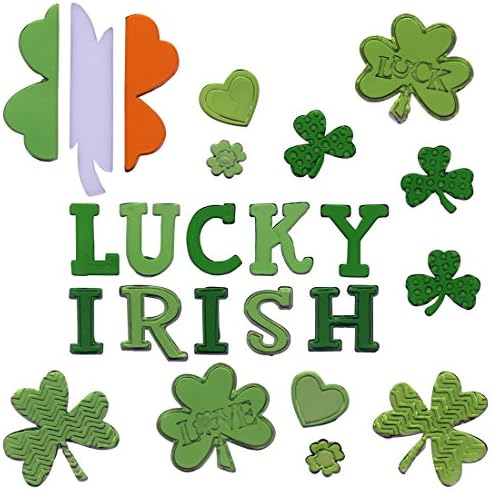 St Patricks Day Window Clings LUCKY IRISH Gel Charms Stickers Decorations