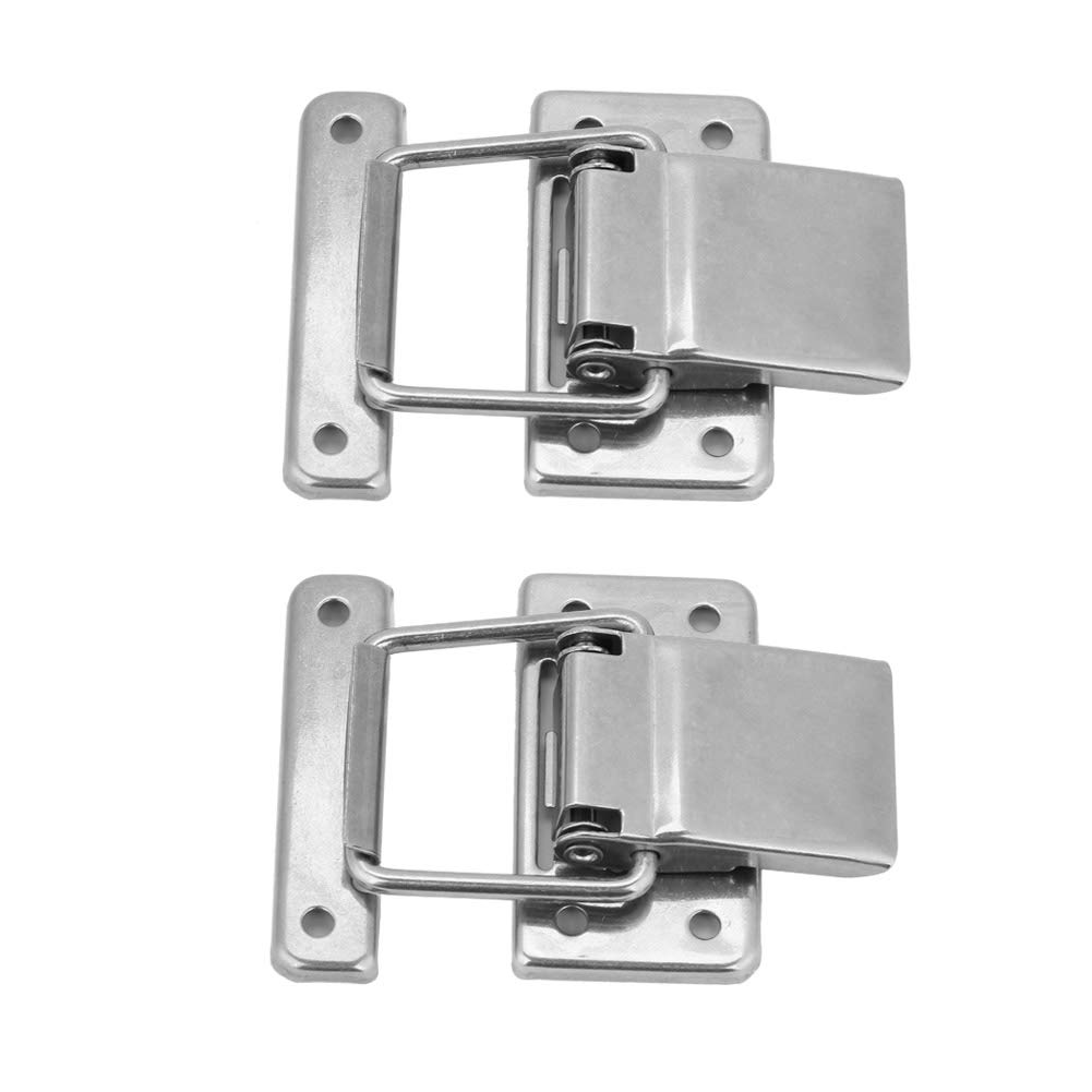 Uxsiya 2pcs Stainless Steel Hardware Cabinet Case Spring Loaded Latch Catch Toggle Hasp Box Toggle Latch Cabinet Furniture Latches