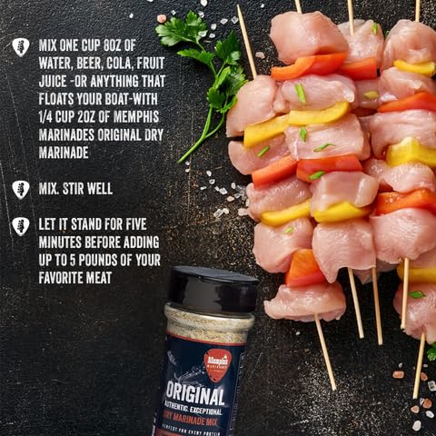 MEMPHIS MARINADES, 8OZ ORIGINAL DRY MARINADE MIX – BBQ SEASONING & FLAVOR ENHANCER FOR CHICKEN, BEEF AND PORK, AIR FRYER MARINADE MIX,