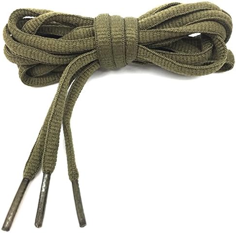 YFINE 27.56"Inch Oval Athletic Shoelaces for Sneakers Half Round Shoe Laces Army Green(2 Pair)