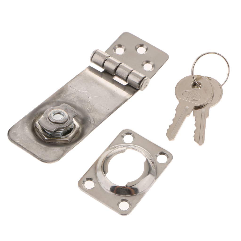 Hatch Hasp, Locking Key Steel Stainless Boat Marine Duty Heavy Flameer