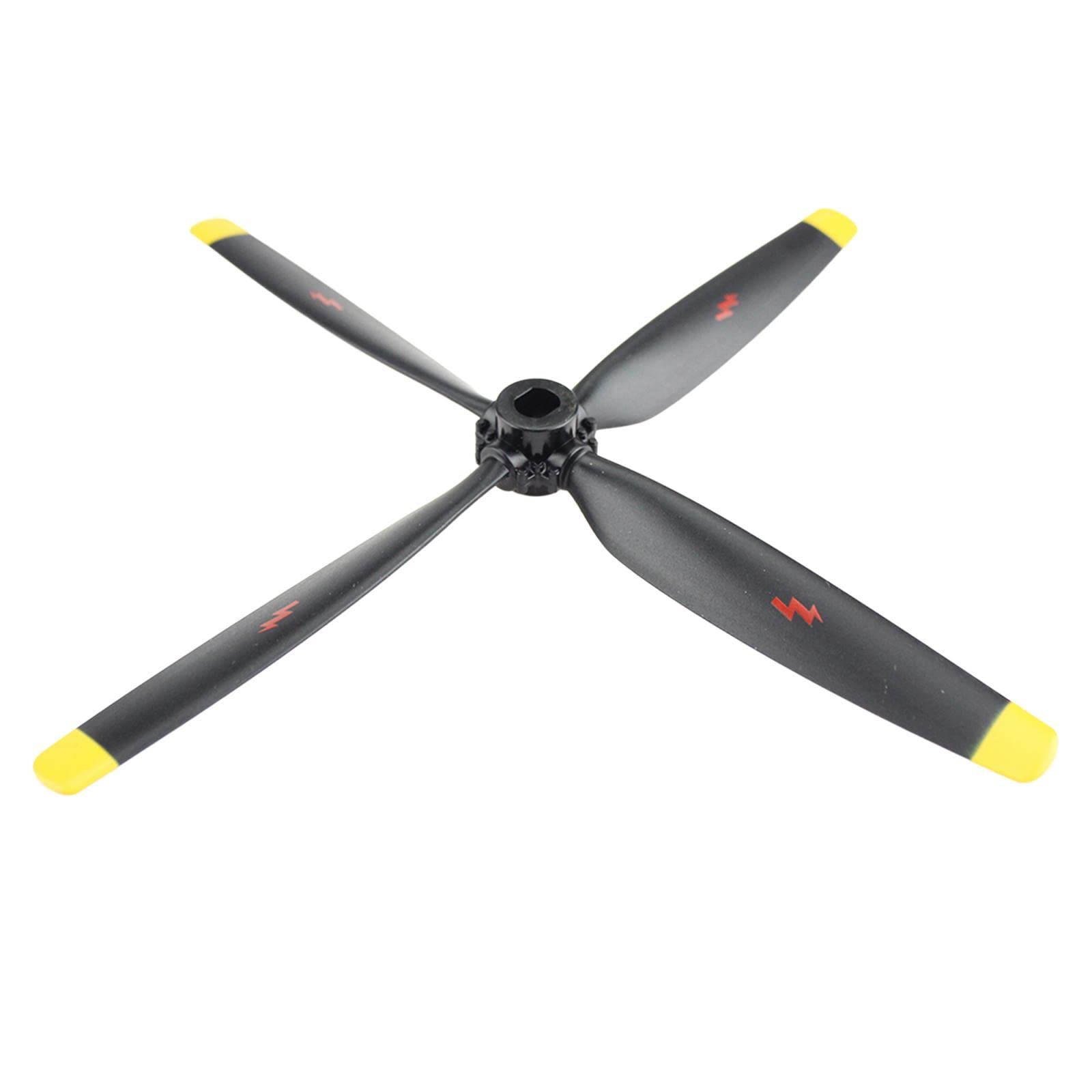 Lightweight RC Propellers Accessory,4 Blade Replacement RC Prop, Low Noise Model Spare Propeller Part Accs RC Plane