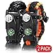 IMPHOM Survival Bracelet Paracord Military Buckle Tool Adjustable Rope Accessories Kit, Fire Starter, Knife, Compass, LED Light,Whistle,for Fishing Hiking Travel Camp(2pcs) Reflective Black+Orange