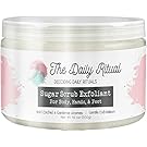 Exfoliating Sugar Scrub 16 Ounce for Body, Hand, and Foot, Improves Cellulite, Varicose Veins, and Lush Soft Skin, Cucumber Melon Aromas by the Daily Ritual