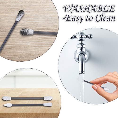4 Pcs Reusable Cotton Swab, ARTISTORE Safety Washable and Portable Silicone Cotton Swab, Cotton Buds for Ear Cleaning, Makeup, Beauty Treatment with 2 Dust-proof Cases