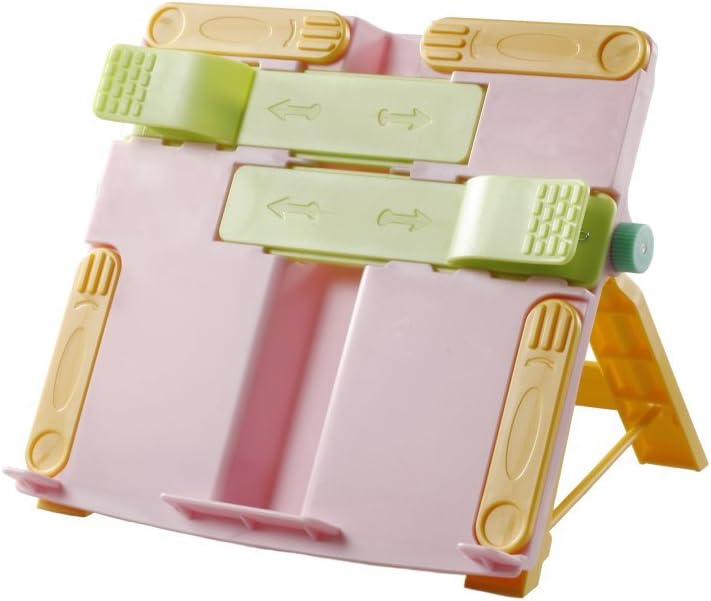 Multi-Functional Book Stand Children’s Portable Reading Stand Adjustable Foldable Book Holder Lightweight Cookbook Reading Desk Blue (Pink)
