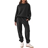 ANRABESS Women's Two Piece Outfits Sweatsuit Lounge Set Long Sleeve Crewneck Sweatshirt Jogger Pants Tracksuit 2025 Fall Sets