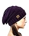 NYFASHION101 Oversized Baggy Slouchy Thick Winter Beanie Hat, Dark Purple