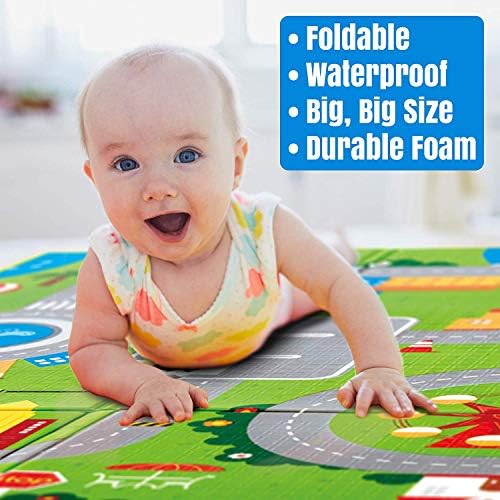 Owme Baby Mat Carpet Baby Double Sided Water Proof Crawl Play Mat Kids Infant Crawling Play Mat Carpet Baby Gym Water Resistant Baby Play & Crawl Mat(Large Size - (6 Feet X 6.5 Feet))