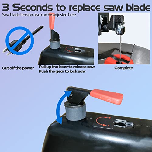 16 Inch Variable Speed Scroll Saw Pin + Pinless Blade With Pedal Switch