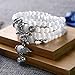 Felix Perry 8mm Simulated White Cats Eye Beads Buddhist Prayer Mala Meditation Necklace Bracelet (White Cat Eye 2)