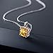Gem Stone King Sterling Silver Yellow Citrine Pendant Necklace 3.17 cttw Cushion Cut Gemstone Birthstone with 18 Inch Silver Chain