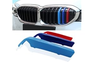 NYZAUTO M-Colored Stripe Grille Insert Trims Compatible with BMW 2019-up G20 3 Series 330i 340i Kidney Grill (8 Beams)
