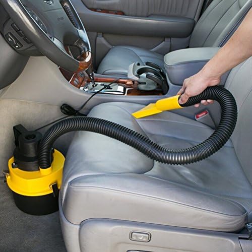 Portable Car Vacuum Cleaner Wet and Dry Dual-Use 12V Super Suction Car Vacuum, Yellow [Energy Class A]